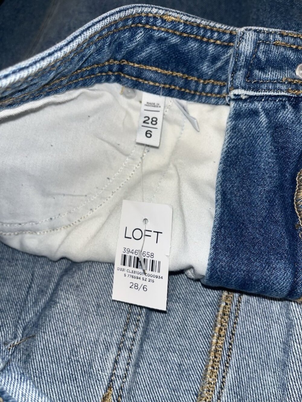 NEW LOFT Wide Leg High Rise Barrel Jeans Vtg Distressed 30-32" Waist Ann Taylor - Picture 6 of 12